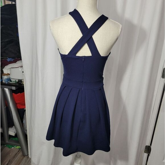 Agaci fit and flare navy dress - Picture 7 of 9